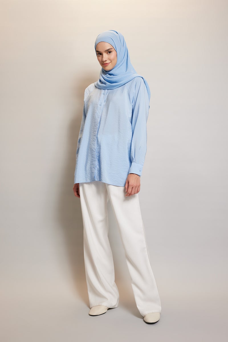DeFacto Blue Woman Woman Basic Hijab Shawl Casual - Image 3